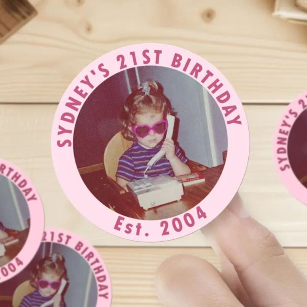 25 Custom Face Stickers, Personalized Party Favors, Birthday & Event Decorations